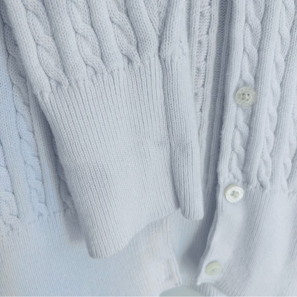 Ralph Lauren White and Pink Cable Knit Sweater Cardigan - Picture 4 of 11